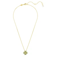 Idyllia pendant, Clover, Green, Gold-tone plated by SWAROVSKI