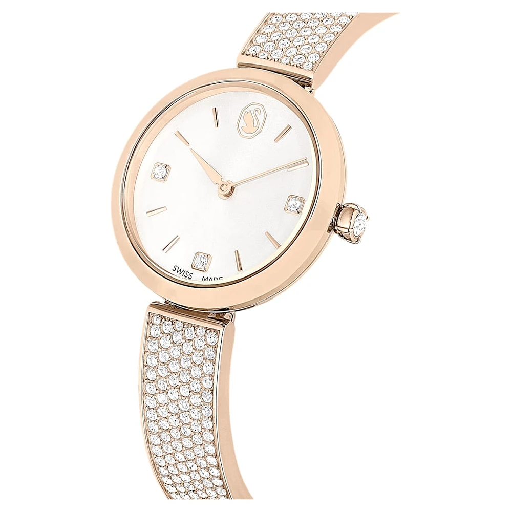 Illumina watch, Swiss Made, Metal bracelet, Gold tone, Champagne gold-tone finish by SWAROVSKI
