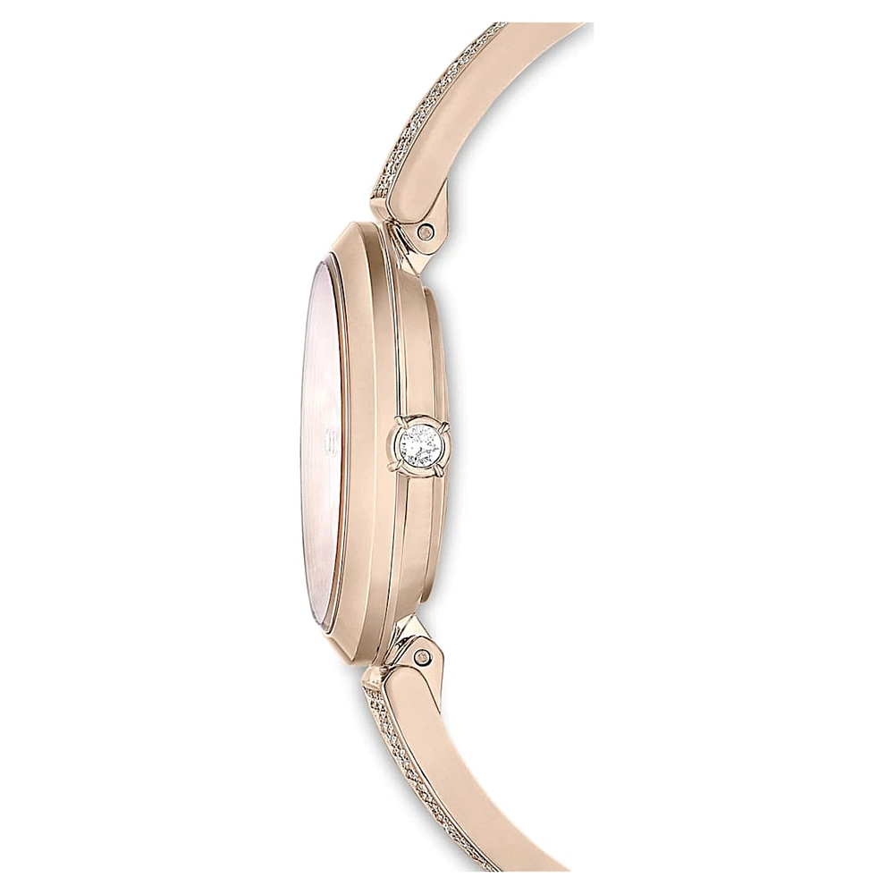 Illumina watch, Swiss Made, Metal bracelet, Gold tone, Champagne gold-tone finish by SWAROVSKI