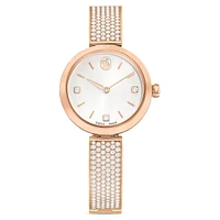 Illumina watch, Swiss Made, Metal bracelet, Rose gold tone, Rose gold-tone finish by SWAROVSKI