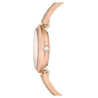 Illumina watch, Swiss Made, Metal bracelet, Rose gold tone, Rose gold-tone finish by SWAROVSKI