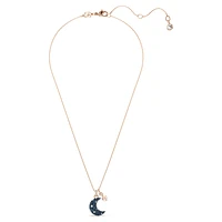 Luna pendant, Crystal pearl, Moon, Multicolored, Rose gold-tone plated by SWAROVSKI