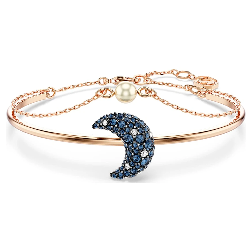 Luna bangle, Moon, Multicoloured, Rose gold-tone plated by SWAROVSKI