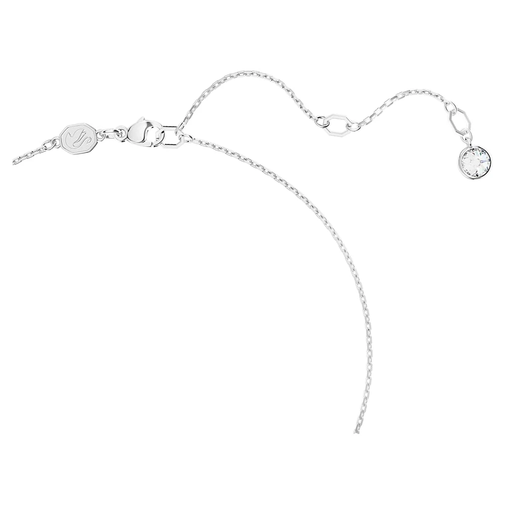 Dextera pendant, Mixed cuts, White, Rhodium plated by SWAROVSKI