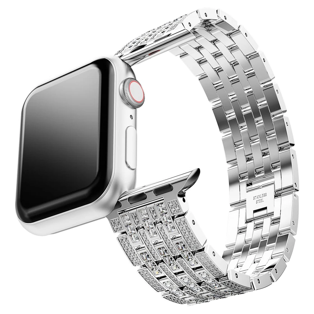 Sparkling princess strap, For Apple Watch® 40 mm & 41mm, Silver Tone, Stainless steel by SWAROVSKI