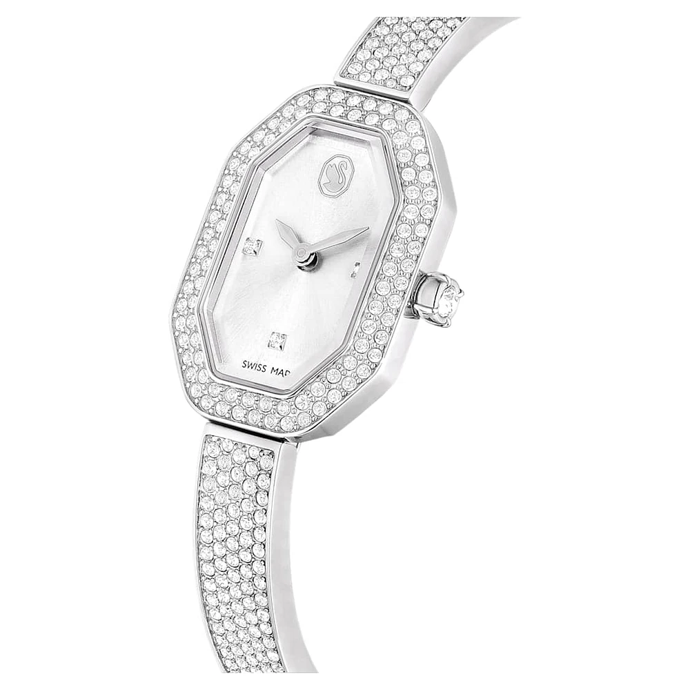 Dextera Bangle watch, Swiss Made, Metal bracelet, Silver Tone, Stainless steel by SWAROVSKI