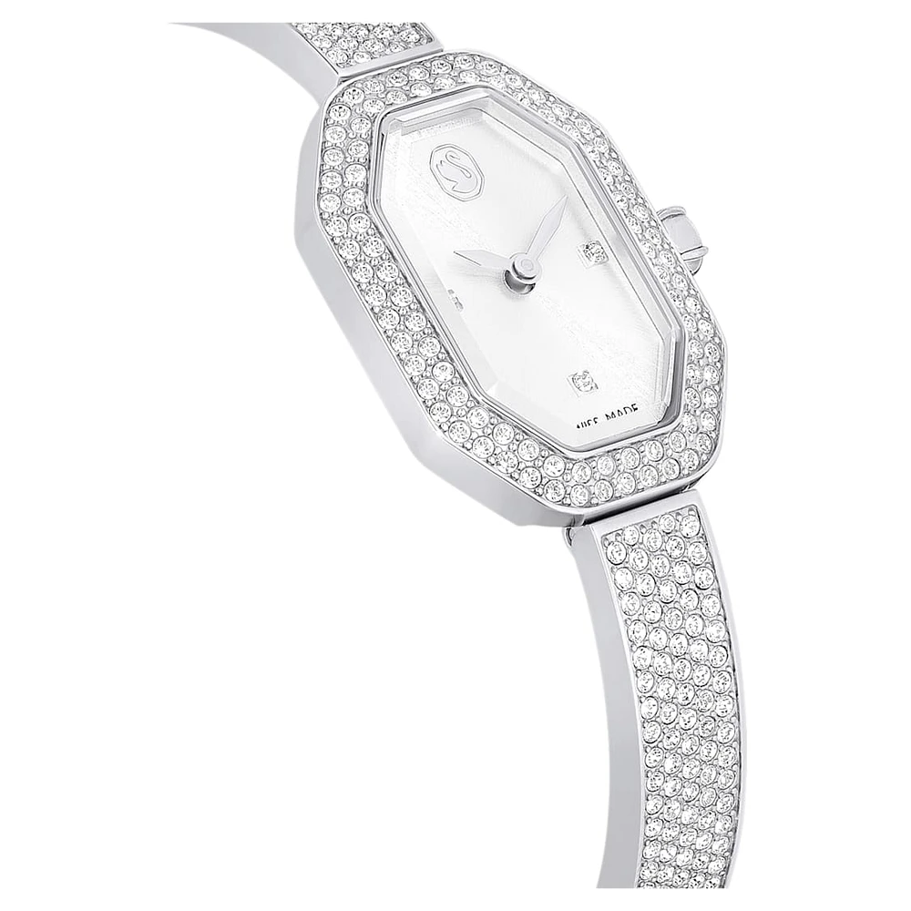 Dextera Bangle watch, Swiss Made, Metal bracelet, Silver Tone, Stainless steel by SWAROVSKI