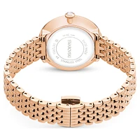 Matrix tennis 7-link watch, Swiss Made, Metal bracelet, Rose gold tone