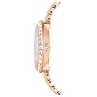 Matrix tennis 7-link watch, Swiss Made, Metal bracelet, Rose gold tone