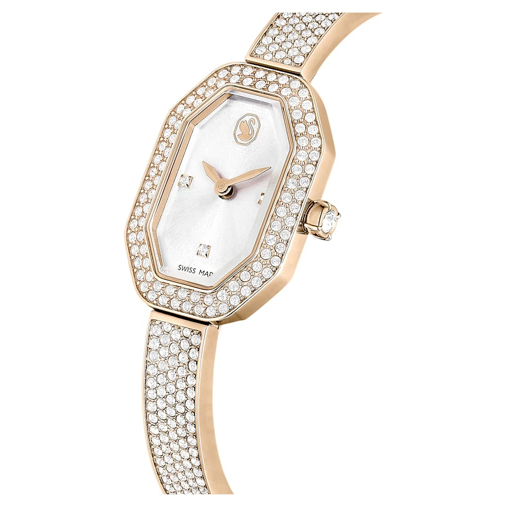 Dextera Bangle watch, Swiss Made, Metal bracelet, Gold tone