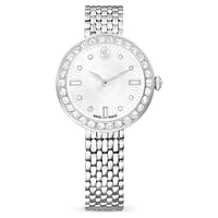 Matrix tennis 7-link watch, Swiss Made, Metal bracelet, Silver Tone, Stainless steel by SWAROVSKI