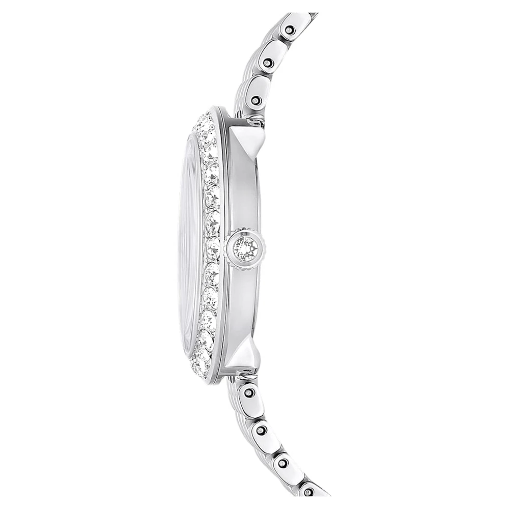 Matrix tennis 7-link watch, Swiss Made, Metal bracelet, Silver Tone, Stainless steel by SWAROVSKI