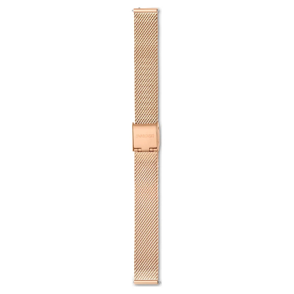 Watch strap, 13 mm (0.51") width, Metal, Rose gold tone, Rose gold-tone finish by SWAROVSKI