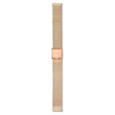 Watch strap, 13 mm (0.51") width, Metal, Rose gold tone, Rose gold-tone finish by SWAROVSKI