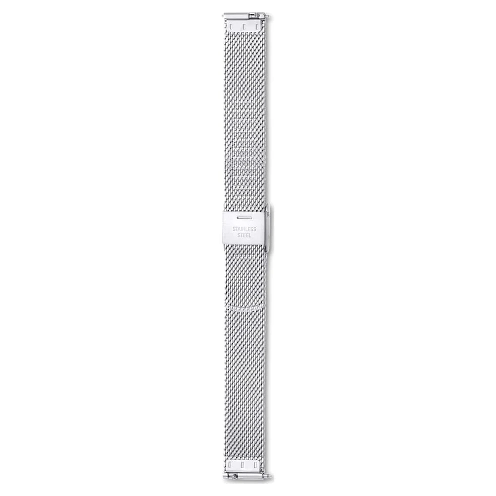 Watch strap, 13 mm (0.51") width, Metal, Silver Tone, Stainless steel by SWAROVSKI