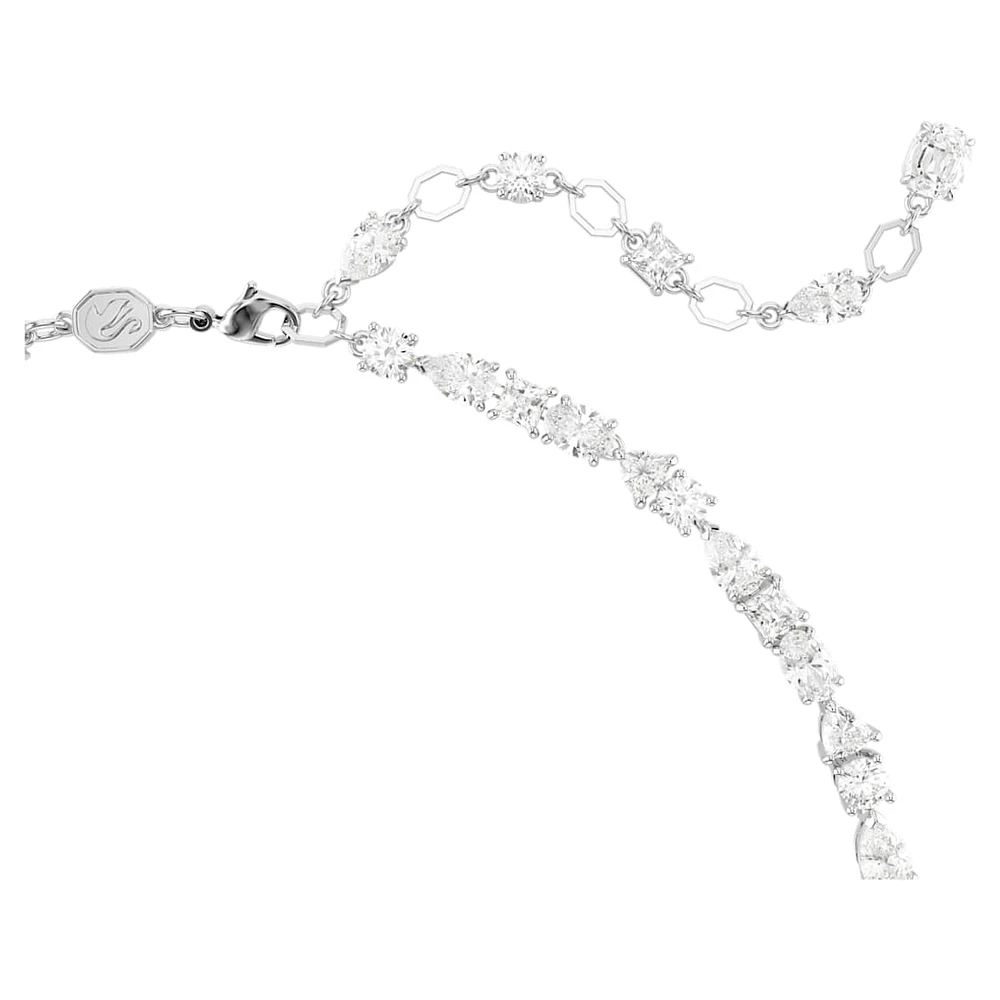 Mesmera set, Mixed cuts, White, Rhodium plated by SWAROVSKI