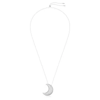 Luna pendant, Moon, White, Rhodium plated by SWAROVSKI