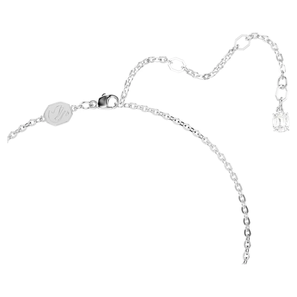 Insigne pendant, Pavé, Cross, White, Rhodium plated by SWAROVSKI