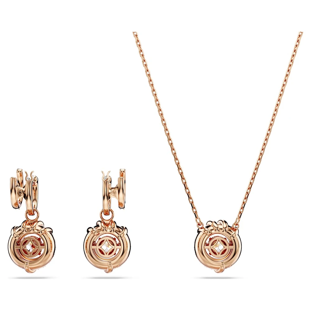 Dragon & Phoenix set, Dragon’s claw, White, Rose gold-tone plated by SWAROVSKI