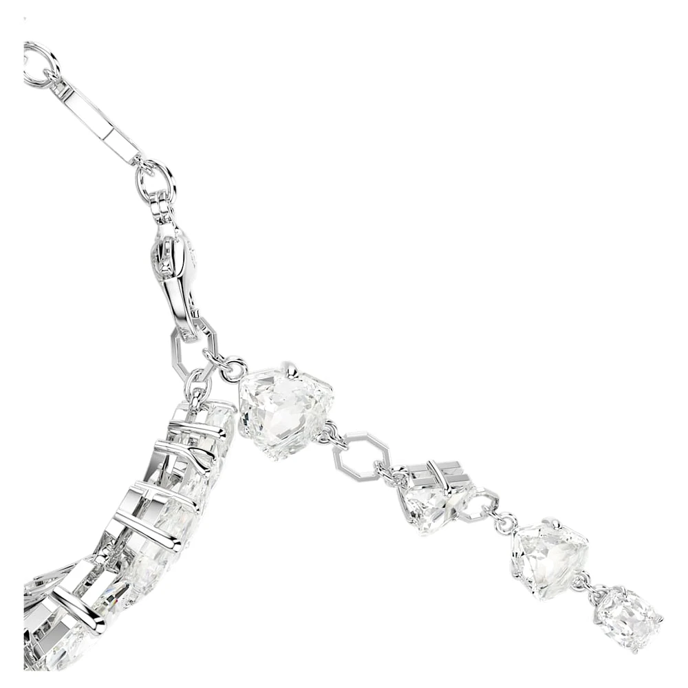 Mesmera wide bracelet, Mixed cuts, White, Rhodium plated by SWAROVSKI