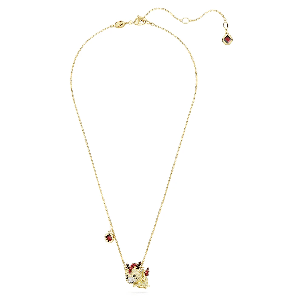 Chinese Zodiac pendant, Dragon, Yellow, Gold-tone plated by SWAROVSKI