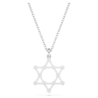 Insigne pendant, Round cut, Star, White, Rhodium plated by SWAROVSKI