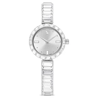 Matrix Bangle watch, Swiss Made, Crystal bracelet, White