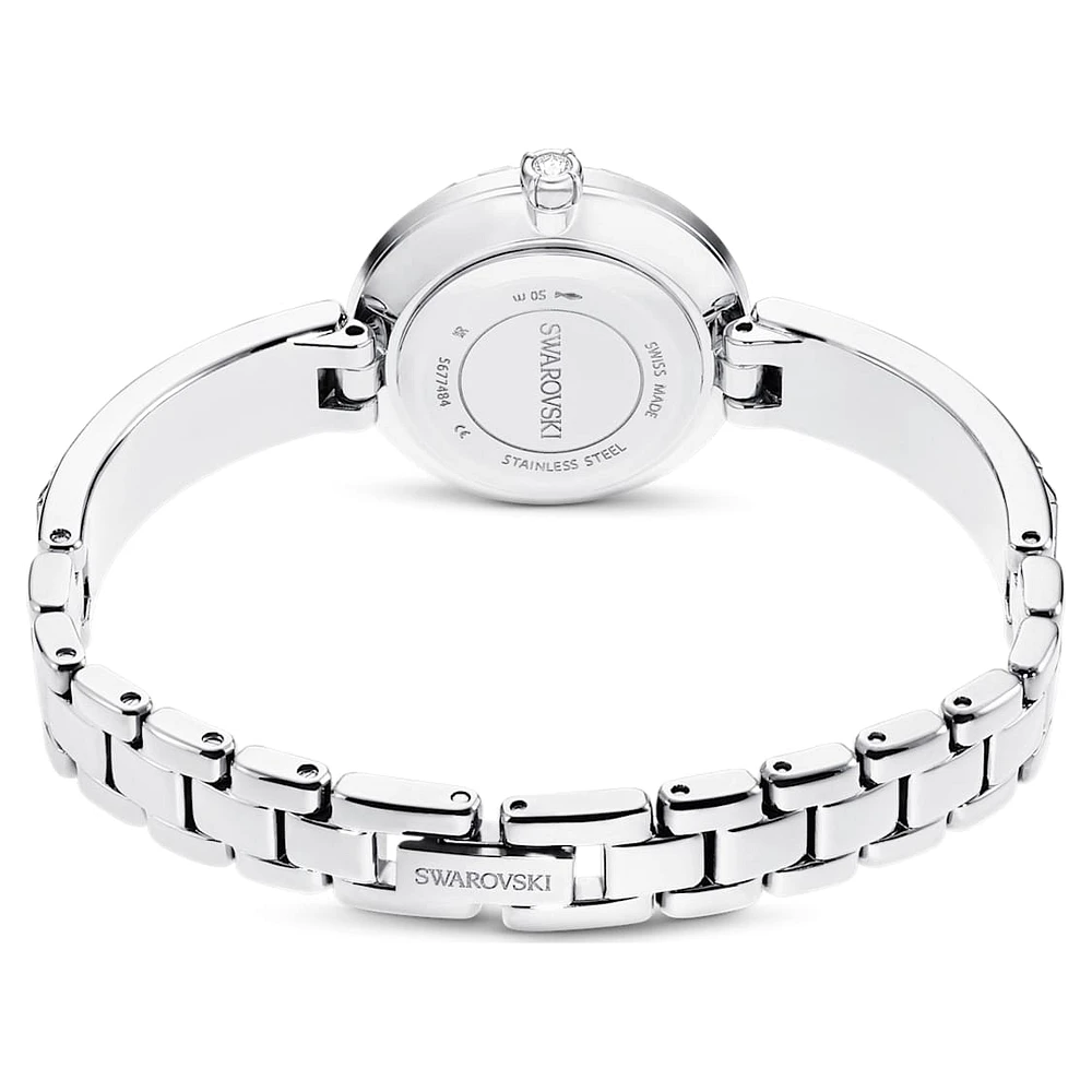 Matrix Bangle watch, Swiss Made, Crystal bracelet, White