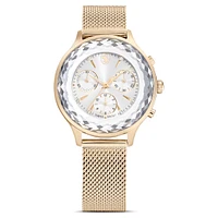 Nova Chrono watch, Swiss Made, Metal bracelet, Gold tone