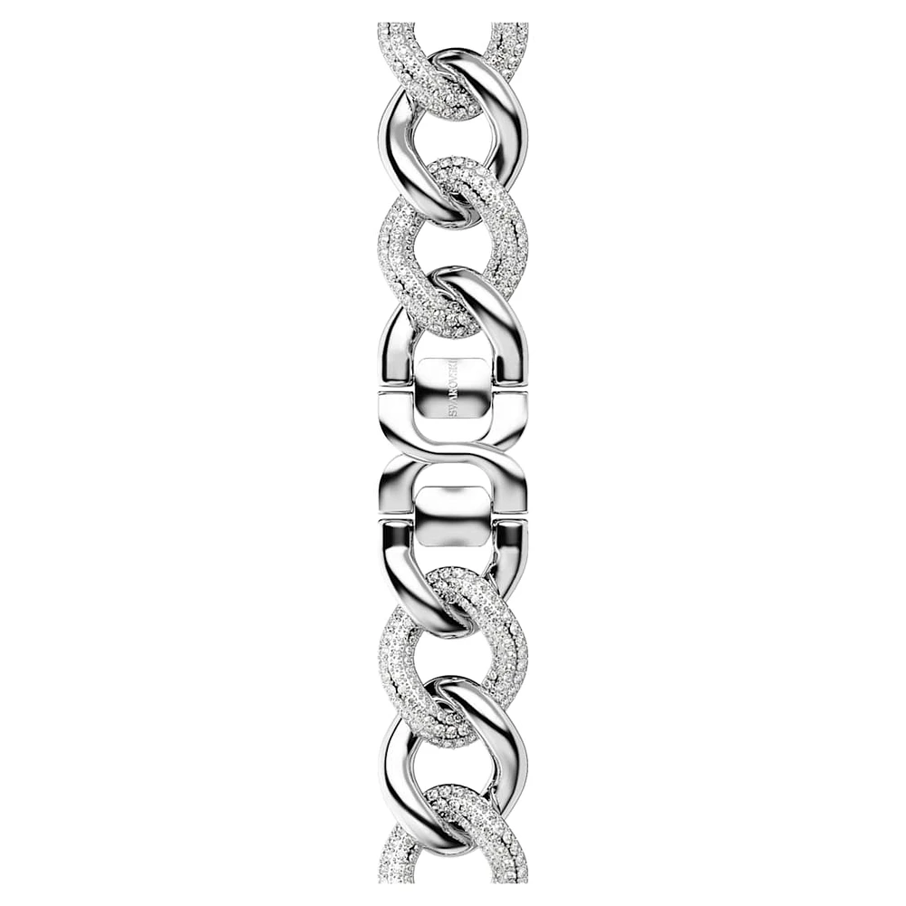 Sparkling chain strap, For Apple Watch® 40 mm & 41mm, Silver tone, Stainless steel by SWAROVSKI