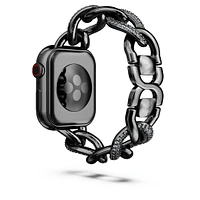 Sparkling chain strap, For Apple Watch® 40 mm & 41mm, Black, Black finish by SWAROVSKI
