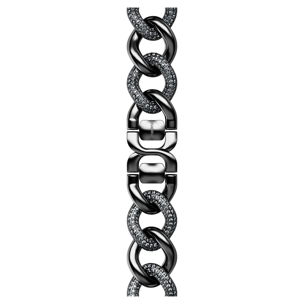 Sparkling chain strap, For Apple Watch® 40 mm & 41mm, Black, Black finish by SWAROVSKI