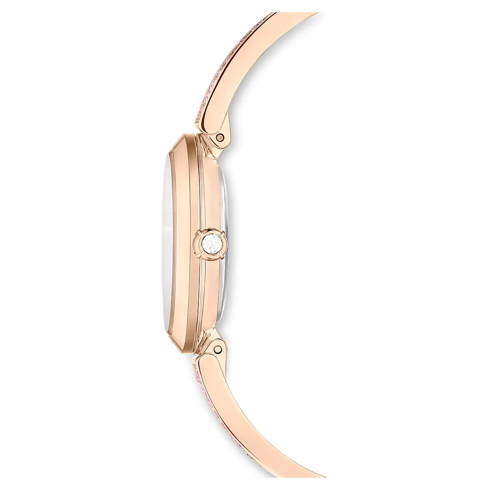 Illumina watch, Swiss Made, Crystal bracelet, Pink, Rose gold-tone finish by SWAROVSKI