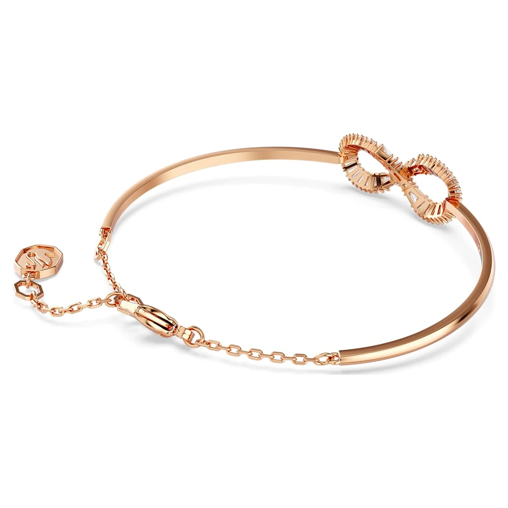 Hyperbola bangle, Infinity, White, Rose gold-tone plated by SWAROVSKI