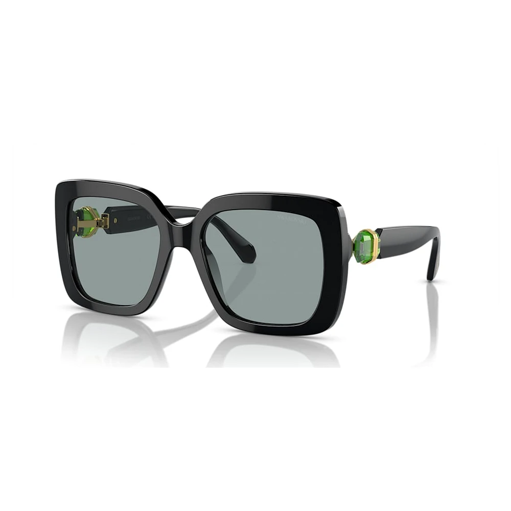 Sunglasses, Oversized, Square shape, SK6001, Black by SWAROVSKI