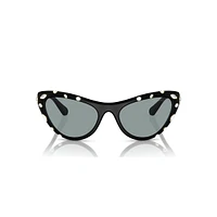 Sunglasses, Cat-Eye shape, SK6007, Black by SWAROVSKI