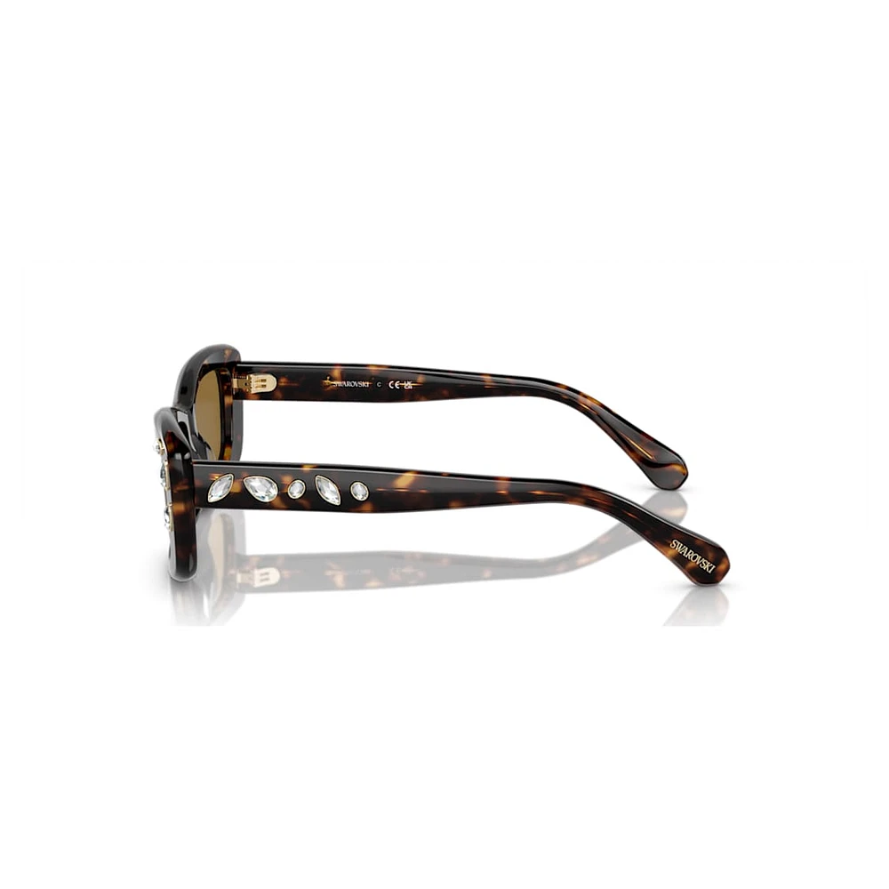 Sunglasses, Rectangular shape, SK6008, Brown by SWAROVSKI