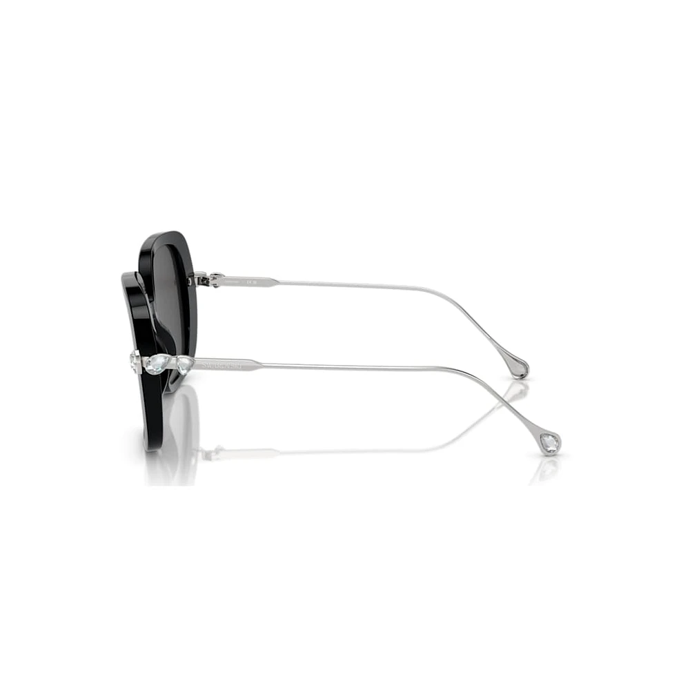 Sunglasses, Oversized, Square shape, SK6011, Black by SWAROVSKI