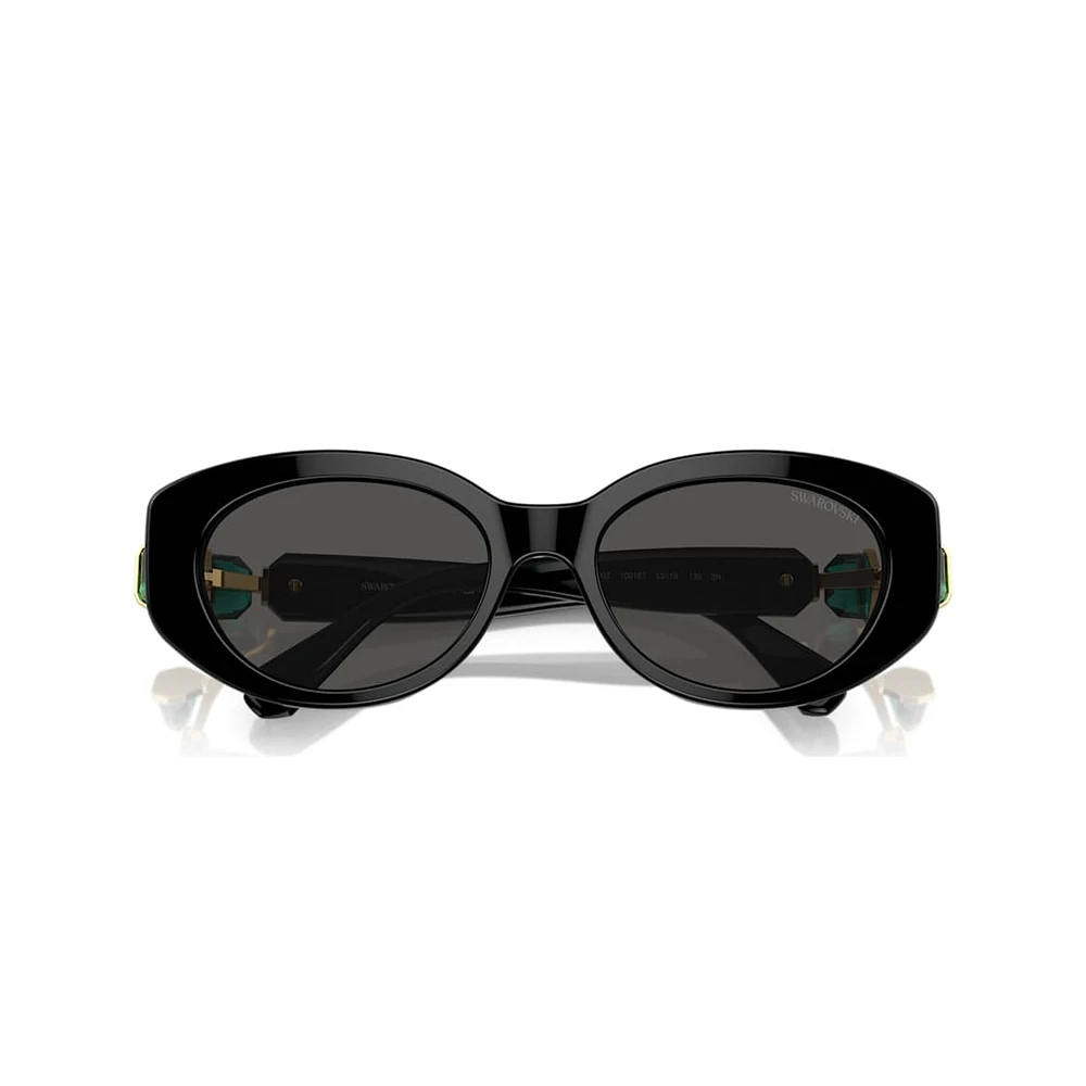 Sunglasses, Cat-Eye shape, SK6002, Black by SWAROVSKI