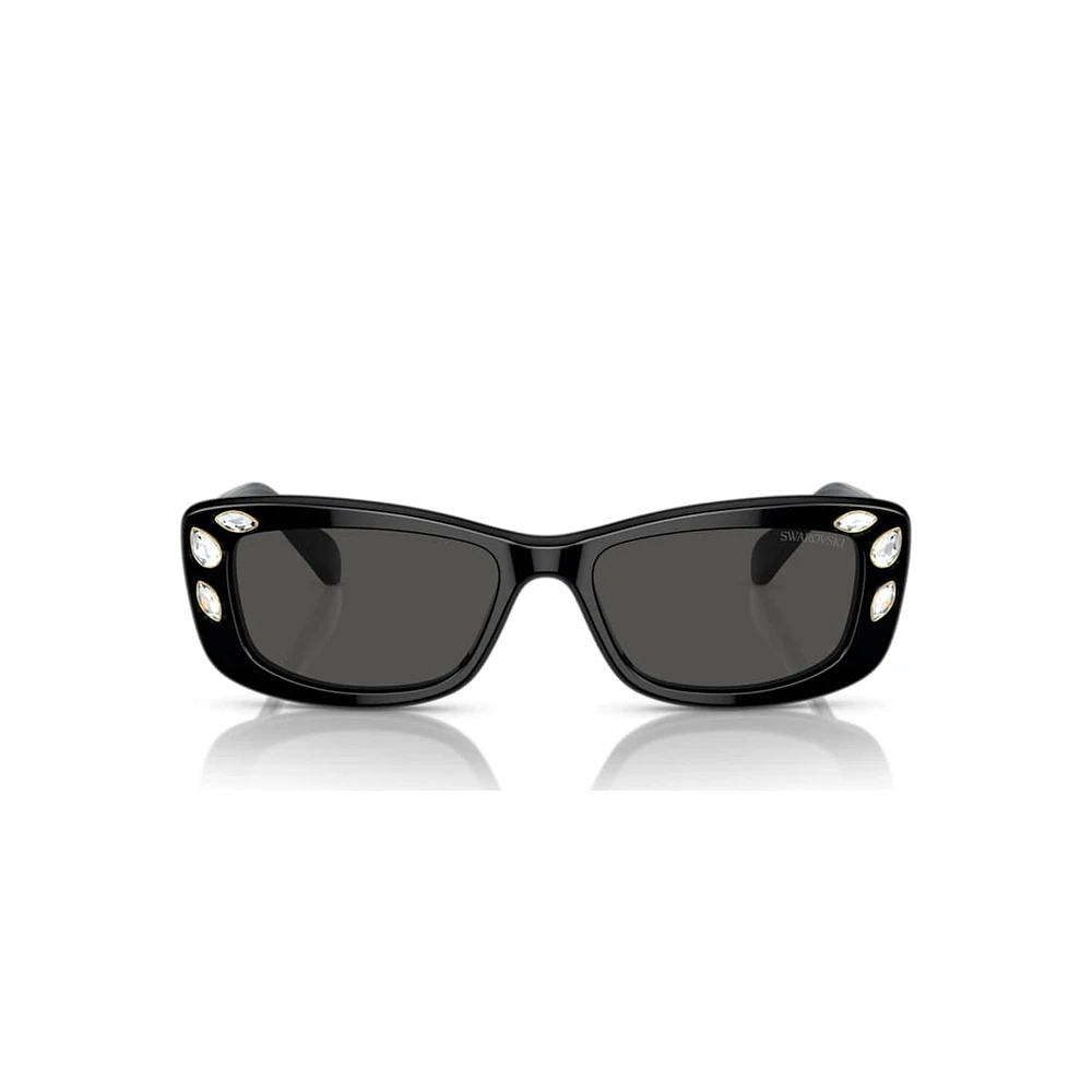 Sunglasses, Rectangular shape, SK6008, Black by SWAROVSKI