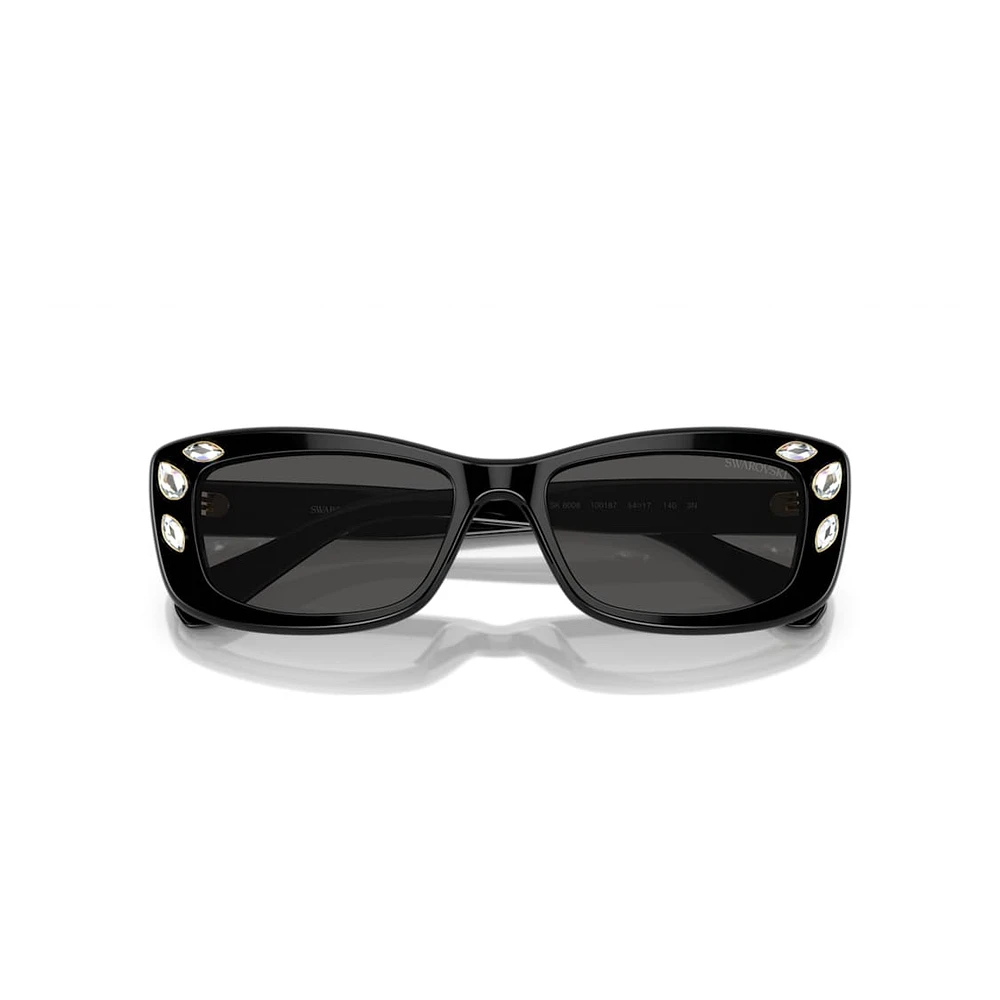 Sunglasses, Rectangular shape, SK6008, Black by SWAROVSKI