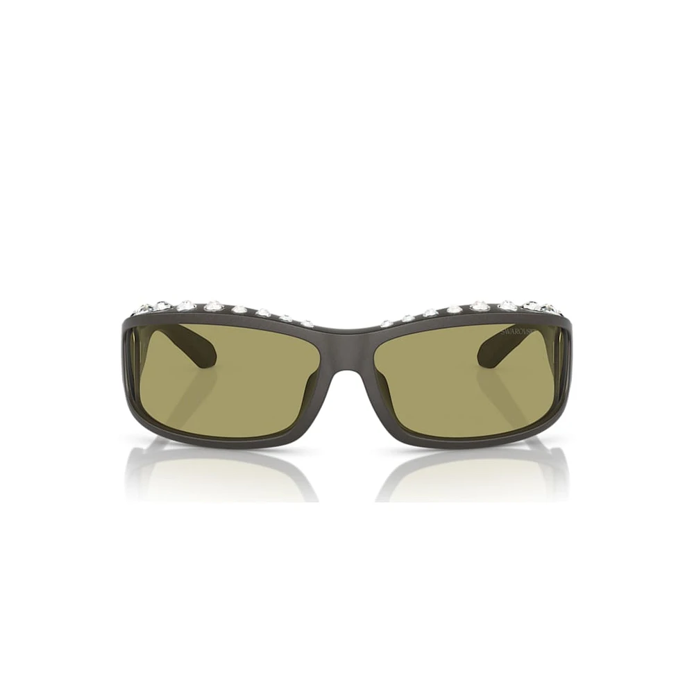 Sunglasses, Rectangular shape, SK6009, Grey by SWAROVSKI