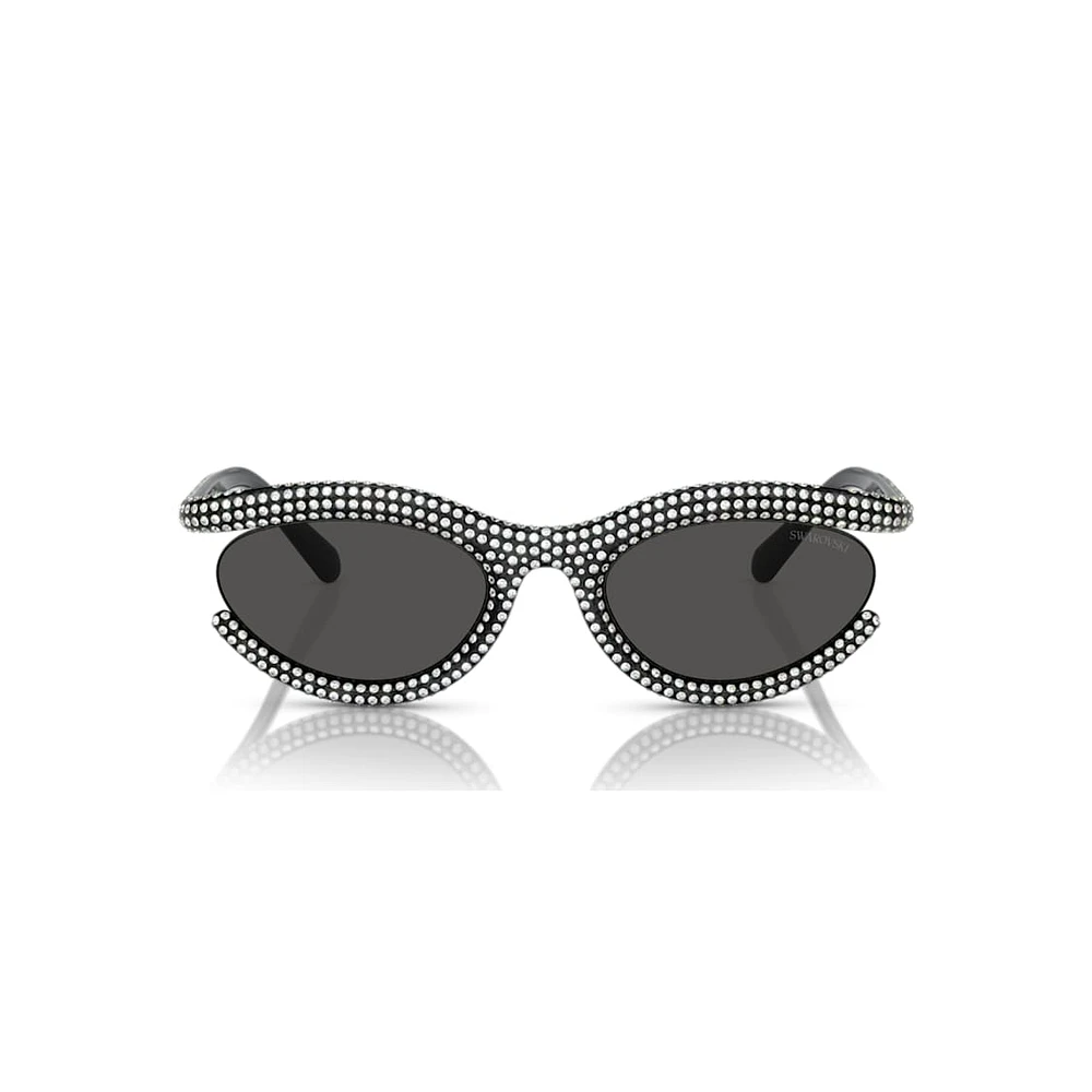 Sunglasses, Oval shape, SK6006, Black by SWAROVSKI
