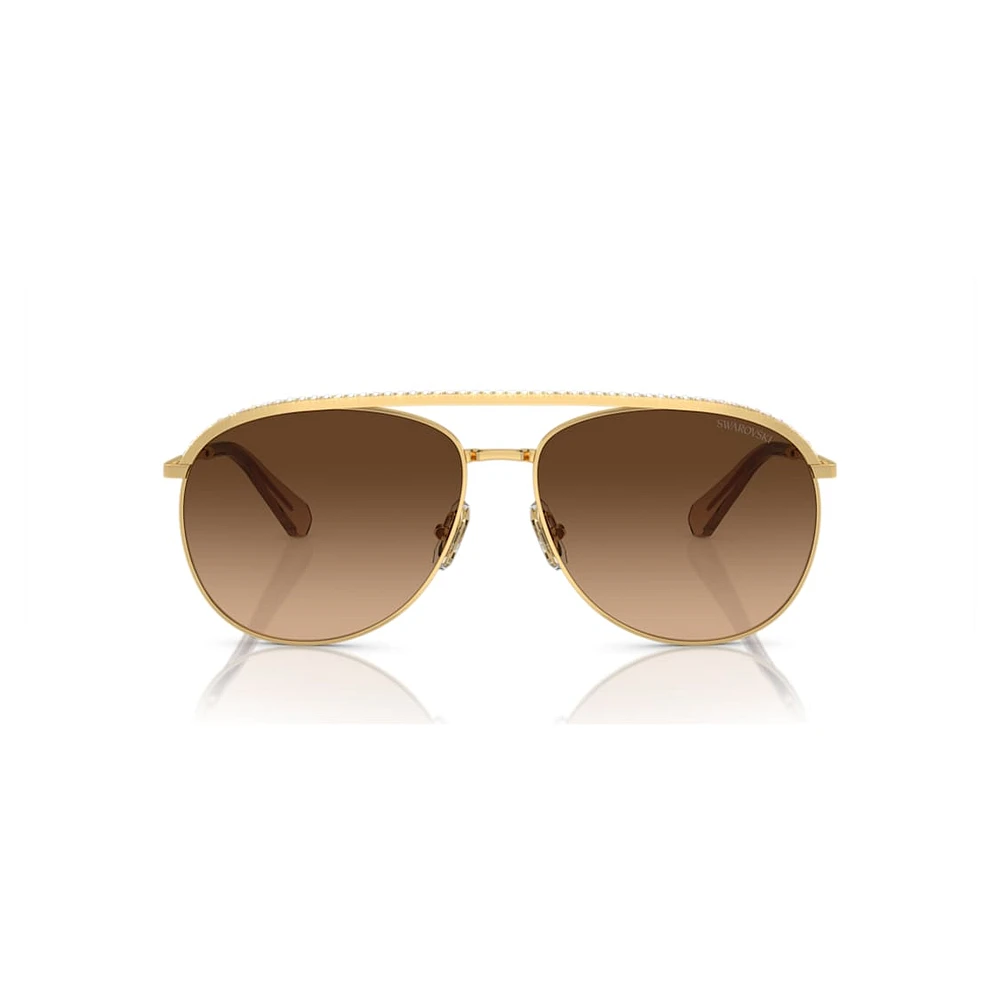 Sunglasses, Pilot shape, SK7005, Brown by SWAROVSKI