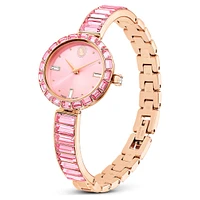 Matrix Bangle watch, Swiss Made, Crystal bracelet, Pink, Rose gold-tone finish by SWAROVSKI