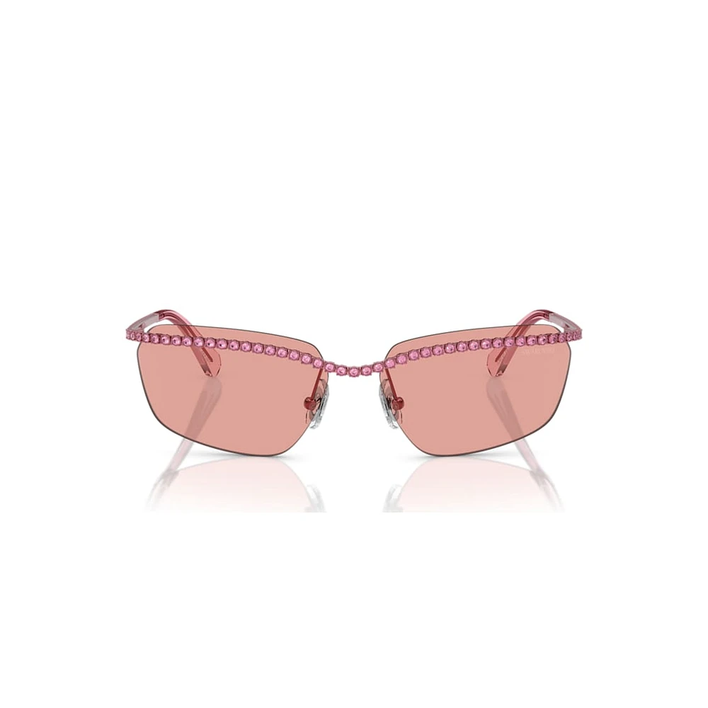 Sunglasses, Rectangular shape, SK7001, Pink by SWAROVSKI