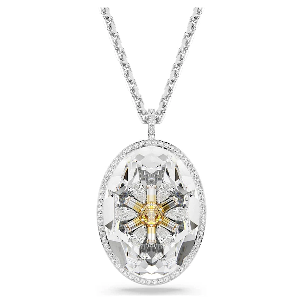 Idyllia pendant, Flower, Yellow, Rhodium plated by SWAROVSKI