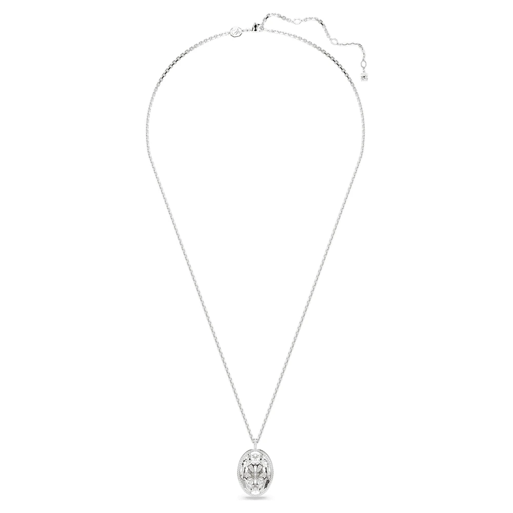 Idyllia pendant, Flower, Yellow, Rhodium plated by SWAROVSKI