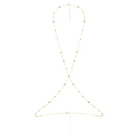 Imber body chain, Round cut, White, Gold-tone plated by SWAROVSKI