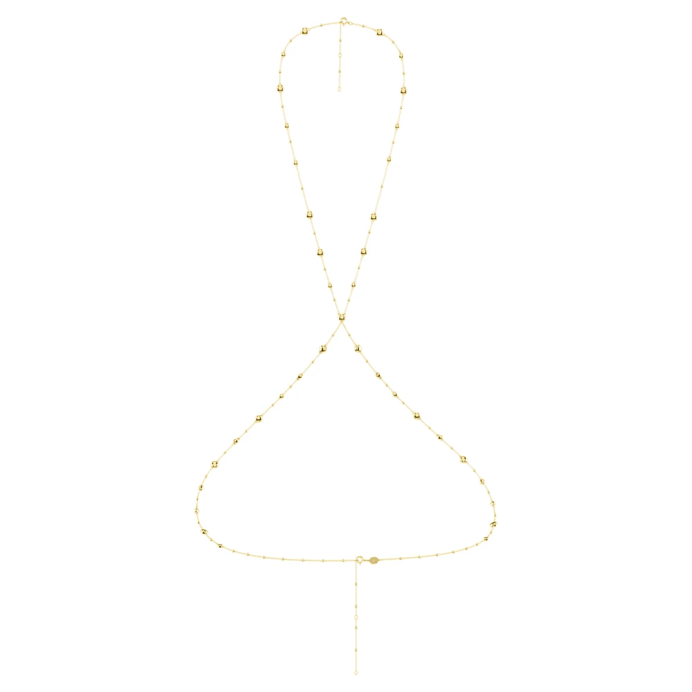 Imber body chain, Round cut, White, Gold-tone plated by SWAROVSKI